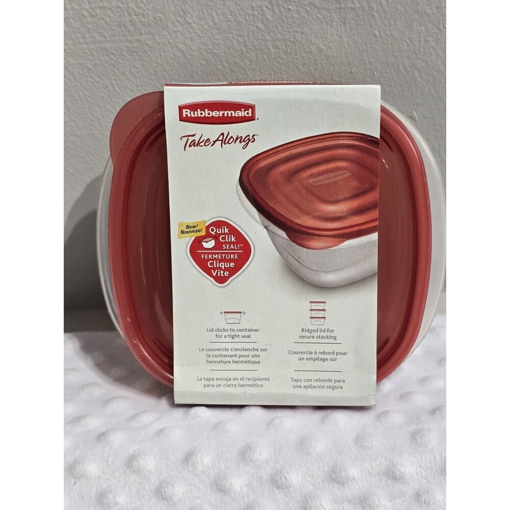 Rubbermaid TakeAlongs  Food Storage Containers Set Of 2 New 2.9 Cups Quick Click